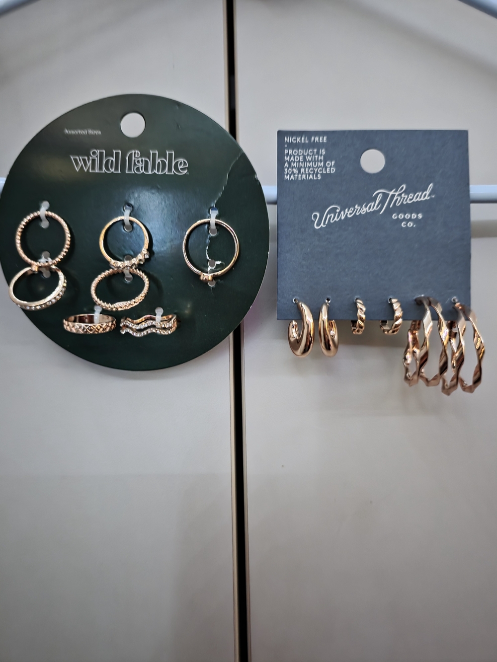 Universal Thread Rose Gold Earring Set - Mixed Hoops & Studs